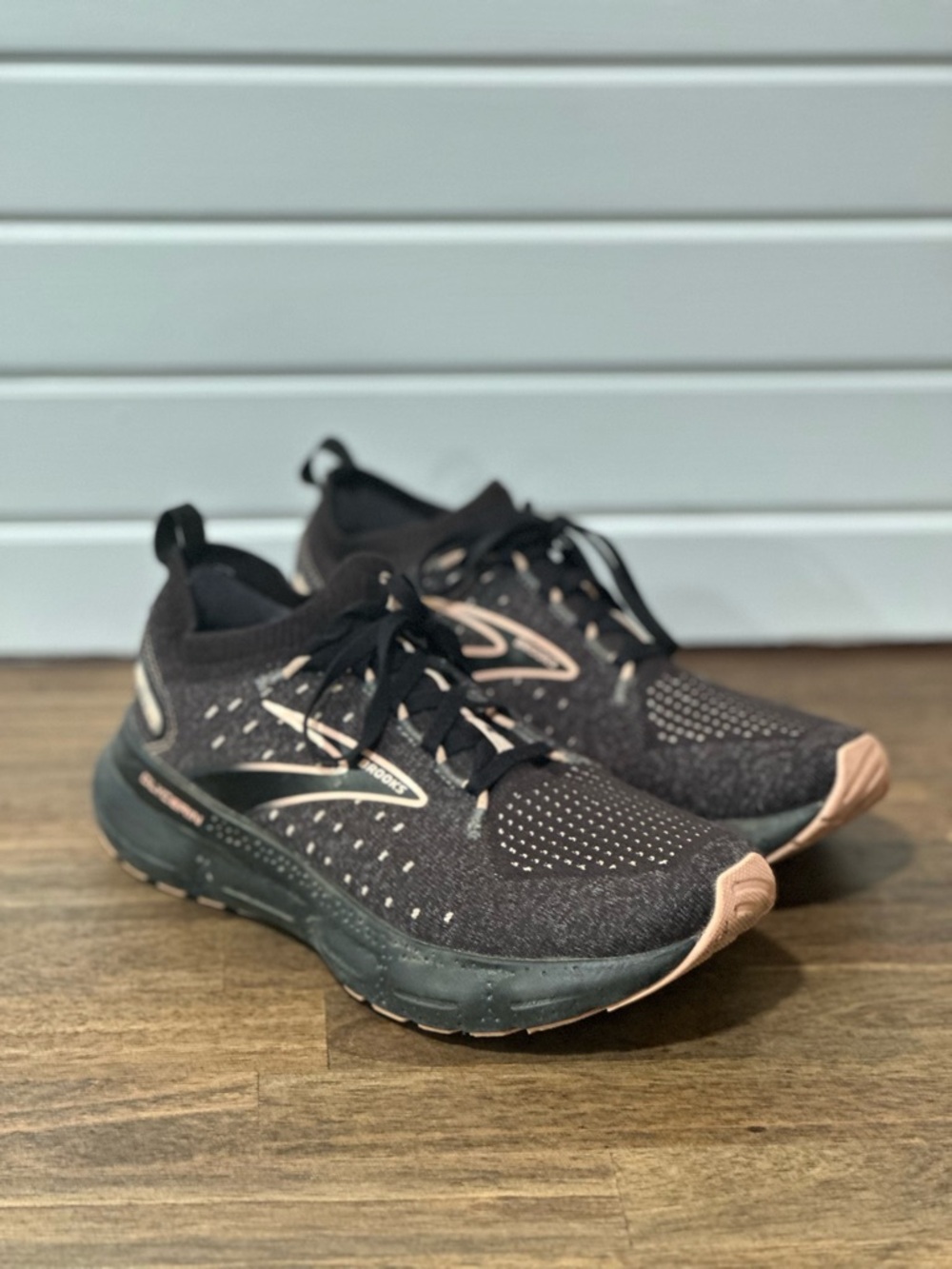 Brooks Black Running Sneakers with Blush Accents